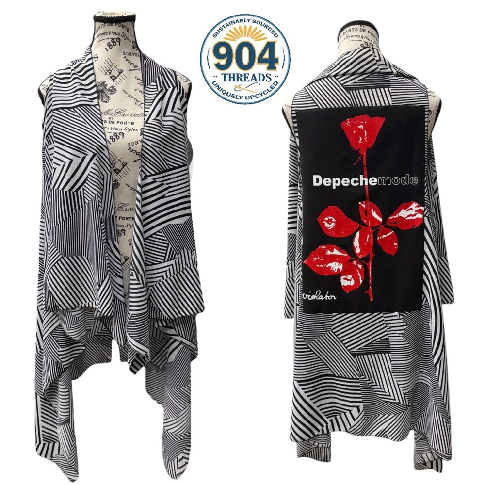 Upcycled Depeche Mode Graphic Sleeveless Kimono